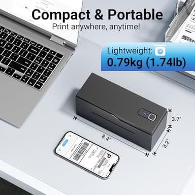 Bluetooth Thermal Shipping Label Printer – Wireless 4x6 Shipping Label Printer for Small Business & Shipping Packages, Support Android, iPhone and Windows, Widely Used for Amazon, Ebay, Shopify, Etsy - Image 7