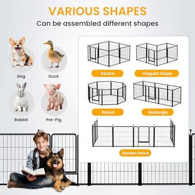 Dog Playpen 24 Inch 16 Panels, Ideal Dog Fence for Puppy/Small Dogs Indoor & Outdoor Bliss, Perfect Dog Pen for Camping, Yard, RV, Garden Fence, Black - Image 7