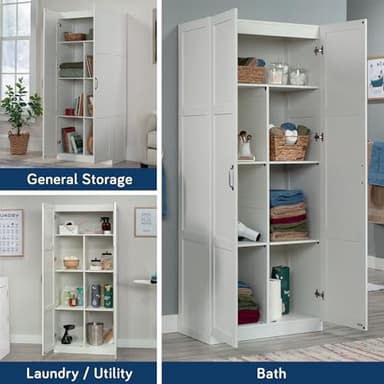 Sauder Select Storage Cabinet/ Pantry cabinets, White finish - Image 7