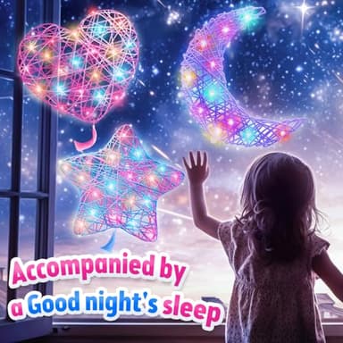 Stocking Stuffers Gifts for Kids, Arts and Crafts for Kids Girls Ages 8-12, Christmas Crafts Gifts for Kids, 3D String Art Kit for Kid, Light Up String Toys, Birthday Gift for Girls Ages 8-12 - Image 4