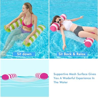 3 Pack Inflatable Pool Floats, OKSUWATER 4-in-1 Water Hammock, Pool Floats Adult Size for Swimming Pool Party Summer Lake Water Fun - Image 4