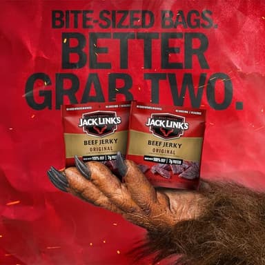 Jack Link's Beef Jerky, Original, Multipack Bags – Flavorful Meat Snacks for Lunches, Ready to Eat Protein Snacks, Individual Packs - 7g of Protein, Made with 100% Beef – 0.625 oz (Pack of 5) - Image 5