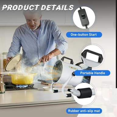 Portable Range Hood, Strong Air Kitchen Exhaust Fan For Cooking, Countertop Range Hood With 10 Activated Carbon Filter, Portable Range Hood For Indoor BBQ and Rv Kitchen, 6 Inch - Image 6
