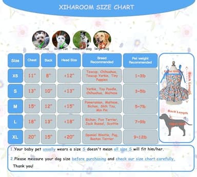 MSNFOASM Dog Dresses Pet Shoulder Strap Thin Vest Skirt,Small Dog Floral Dress Cat Sun Protection Princess Skirt(Blue,XS) - Image 6