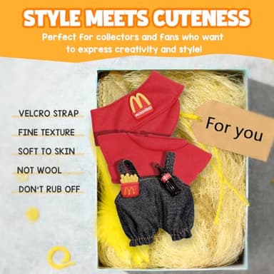 AICase for Lububu Clothes/for Lububu Outfits,Clothes Set for Lububu 17cm Doll,3 Piece Set Hat Clothing for la-bubu, Boys and Girls Stylish Adorable Dolls Clothes Accessories (No Doll)_01 - Image 7