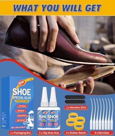 EPN Super Glue for Shoe Repair, 35g Heavy Duty Waterproof Adhesive – Strong Bond for Soles, Boots, Sneakers, Athletic Shoes, Heels, Sandals, Fast Drying, Long-Lasting, Pack of 2 - Image 7