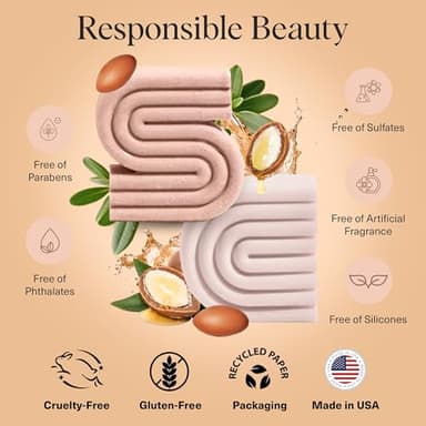 Kitsch Argan Oil Conditioner Bar – Repairing Hair Conditioner for Damaged Hair, Anti-Frizz – Strengthening, Moisturizing Hair Care – Paraben, Silicone & Sulfate-Free – Made in USA - 2.7 oz - Image 4