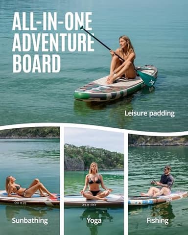 ZLX Inflatable Stand Up Paddle Board, 10'6" SUP Non-Slip Stable Deck Pad, Unique Center Fin, Premium Accessories, Portable Paddleboard for Adults, Beginners, All Skill Levels - Image 6