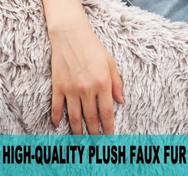 Fluffy Stuffed Animal Storage Bean Bag Chair Cover (No Filler), Faux Fur Comfy Bean Bag Cover for Organizing Plush Toys or Textile, for Adults Teens Kids Girls, Heather Camel - Image 6