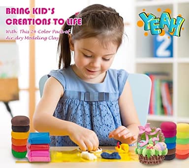 Air Dry Clay 24 Colors, Modeling Clay for Kids, DIY Molding Magic Clay, Toy Gifts for Age 3+ Years Old Boys Girls Kids - Image 6