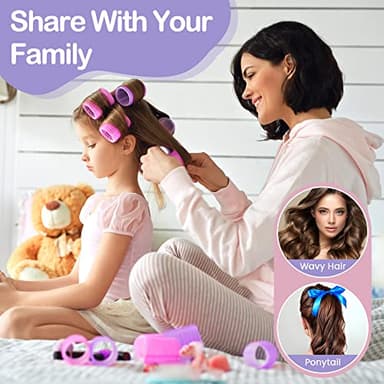33 Piece Hair Rollers set, Self Grip Hair Rollers for Long Medium Short Hair, ELASO Large Medium Hair Curler （22 Rollers + 10 Stainless steel Clip +1 Storage Bag） - Image 7