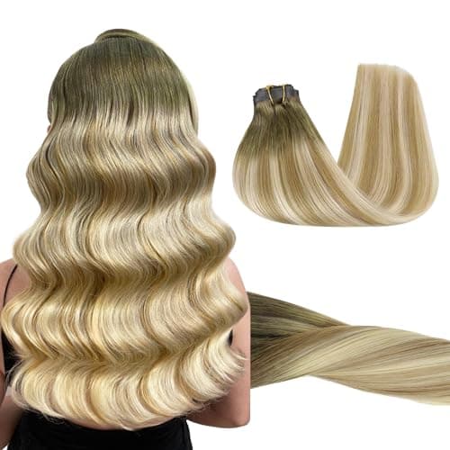 GOO GOO Clip in Hair Extensions Real Human Hair, Remy Human Hair Extensions Clip ins for Women, Natural Human Hair, 22inch 150g 7Pcs, 5A/90/16F Bahamian Balayage - Image 1