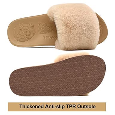COFACE Womens Slippers with Arch Support Comfy Open Toe Fuzzy Woman House Shoes Size 9 Plantar Fasciitis Orthotic Slippers-for-Women Indoor - Image 6