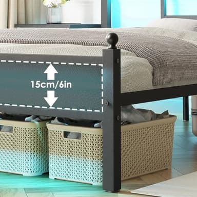 Fixwal Full Size Bed Frame with Charging Station, Metal Bed Frame with Port and Outlet - Image 6