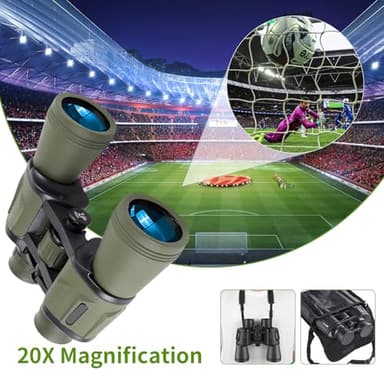 20x50 High Powered Binoculars for Adults,Compact Binoculars Telescope with Low Light Vision for Bird Watching Travel Stargazing Concerts Camping -BAK4 Prism FMC Lens with Phone Adapter(Green) - Image 5