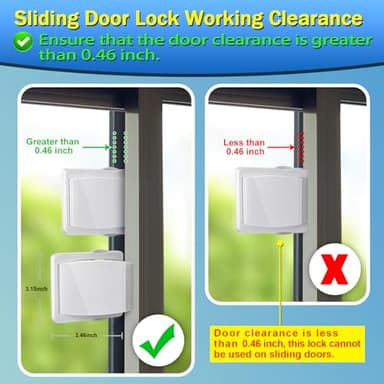 Sliding Door Lock, 2 Pack Child Safety Sliding Glass Door Lock for Sliding Glass Doors, Sliding Windows, Sliding Closet, etc. Easy to Installation Provides More Security for Your Baby and Pets - Image 4