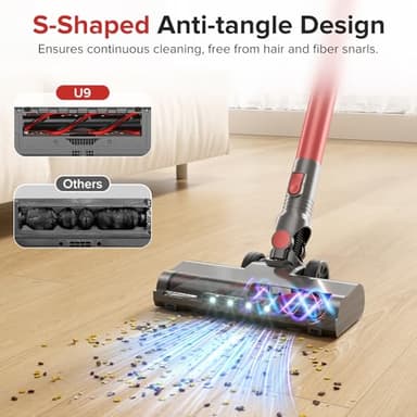 HOUSBRUSH Cordless Vacuum Cleaner with Self-Standing, Powerful Stick Vacuum Cleaners for Home, 8-in-1 Lightweight Rechargeable Vacuum, 7-Layer Filtration,Ideal for Carpet, Pet Hair, Hardwood Floors - Image 3