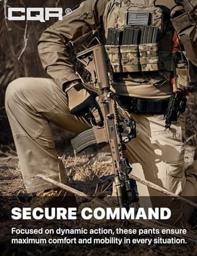 CQR Men's Flex Ripstop Tactical Pants, Water Resistant Stretch Cargo Pants, Lightweight EDC Hiking Work Pants - Image 7