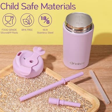 Fimibuke Kids & Toddler Cups, 10 OZ Spill Proof Straw Cups for Toddlers, 4 Pack Leak-Proof Kid Insulated Tumbler with Screw-On Lid & Silicone Straw with Stopper, Stainless Steel Sippy Cup for Girl Boy - Image 7