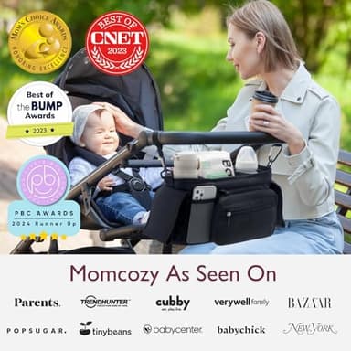 Momcozy Universal Stroller Organizer with Insulated Cup Holder Detachable Phone Bag & Shoulder Strap, Fits for Stroller like Uppababy, Baby Jogger, Britax, BOB, Umbrella and Pet Stroller - Image 7