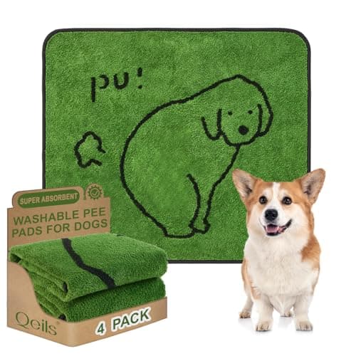 Qeils Reusable Puppy Pads, Washable Pee Pads for Dogs 4 Pack Durable Absorbent Leakproof Dog Training Pads for Home or Travel, Non-Slip Wee Wee Pads Potty Pads 30"x34" - Image 1