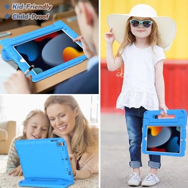 LTROP Case For iPad 9th Generation/iPad 8th Generation/iPad 7th Generation for Kids, iPad 10.2 2021/2020/2019, Shockproof Handle Stand, Blue - Image 6