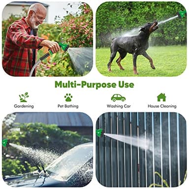 Unywarse Garden Hose 75ft, Stainless Steel Heavy Duty Water Hose with 10 Function Nozzle Flexible, Lightweight, No-Kink, Pet Proof, Puncture Proof Metal Hose for Yard, Outdoor - Image 5