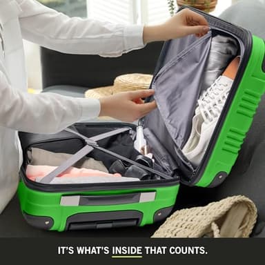 Kenneth Cole REACTION Out of Bounds Lightweight Hardshell 4-Wheel Spinner Luggage, Kelly Green, 28-Inch Checked - Image 5