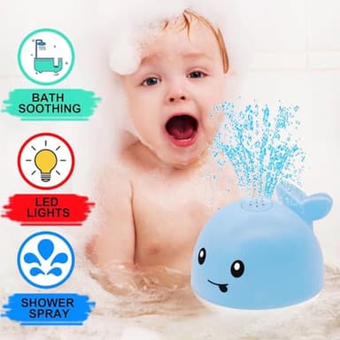Bath Toys for Babies 6-12 Months - Water Table Accessories Pool Toys for Toddlers 1-3 - Light Up Whale Bath Toy Sprinkler - Bathtub Bathtime Fountain Baby Shower Toy 1st Birthday Girls Boys Gifts - Image 2