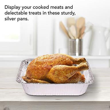 Stock Your Home Aluminum 9x13 Disposable Foil (Pack Of 30) – Half Size Deep Steam Table for Cooking, Heating, Storing, Prepping Food - Image 2