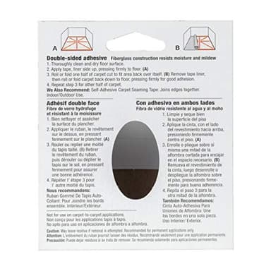 Duck Brand 286373 Indoor/Outdoor Carpet Tape, 1.41-Inch x 42 Feet White, Pack of 6. - Image 3