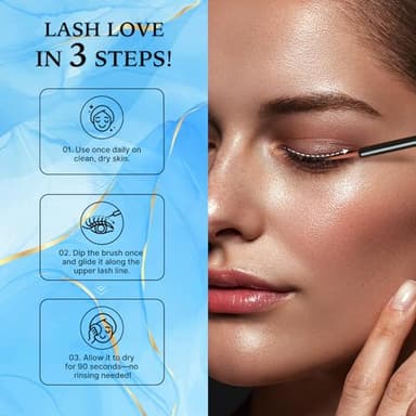 Eyelash Serum for Lash Growth for Women: Natural Lash Serum for Longer Fuller Healthier Lashes - Vegan & Cruelty-Free Eyelash Enhancer for Sensitive Eyes 5mL 0.17 Fl Oz 5-Month Supply - Image 5