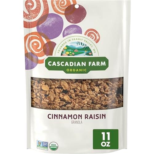 Cascadian Farm Organic Granola, Cinnamon Raisin Cereal, Resealable Pouch, 11 oz - Image 1