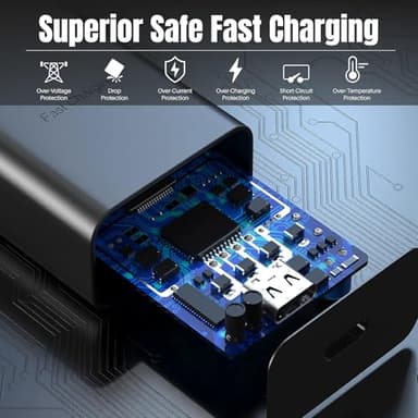 Galaxy S25 S24 USB C Charging Block 25W PD Super Fast Charger Type C Wall Plug Adapter Quick Charge for Samsung Galaxy S25/S24/S23/S22/S21/S20/Z Fold 3/4/5/Note20/iPhone 17/16 (Black 1Pack) - Image 5