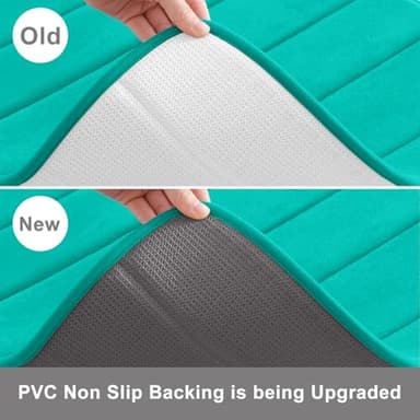 Buganda Memory Foam Bath Mat, 24" x 16", Ultra Soft and Non-Slip Bathroom Rugs, Water Absorbent and Machine Washable Bath Rug for Bathroom, Shower, and Tub, Teal - Image 4