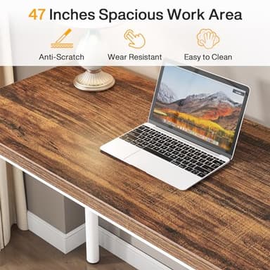 Tribesigns Computer Desk with 5 Drawers, 47 inches Rustic Brown Home Office Desk with Storage, Modern Simple Laptop Desk Study Writing Table for Small Spaces (Reversible Drawer Cabinet) - Image 9