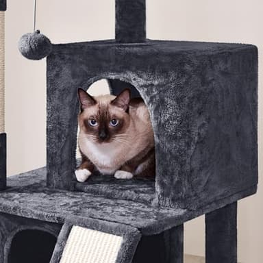 Yaheetech Cat Tree for Indoor Pets, 36in Tower Condo w/Extra Large Perch, Scratching Posts, Board, Dangling Ball, Play Structure for Kittens & Adult Cats - Image 6
