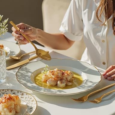 KINGSTONE Gold Silverware Set, 20 Piece Flatware Cutlery Set for 4, 18/10 Stainless Steel Silverware Mirror Polished Dishwasher Safe for Home, Restaurant, Wedding, Party(Gold, 20 pieces for 4) - Image 6