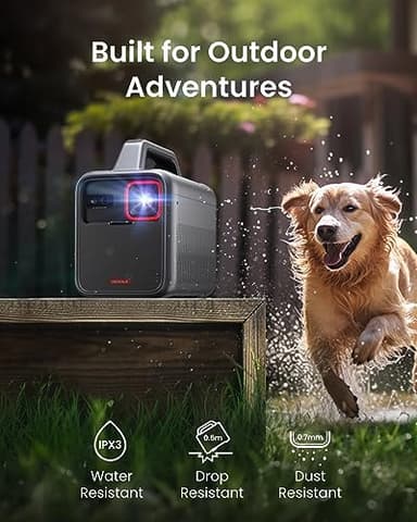 NEBULA Mars 3 Outdoor Portable Projector, 1000 ANSI Lumens, AI-Powered Image, Built-In Battery with 5 Hour Playtime, Android TV, 200 Inch Home Theater, for Backyard, Office and Business, and Camping - Image 5