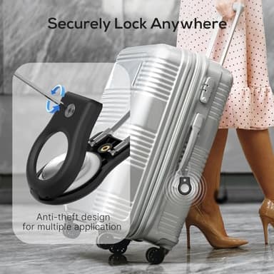 ebeatii Air tag Holder,(4 Pack) Air Tags Keychain with Secure Lock,Air Tags Case with Wire Cable for Apple Airtag,Anti-Lost Protective Case with Keyring for Luggage, Key, Pet, Bag, Black/Blue - Image 3