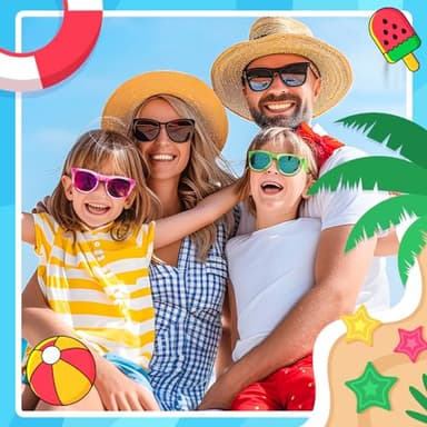 Loscola Kids Sunglasses Bulk, 16 Pack Kids Sunglasses Party Favors, Translucent Kids Sunglasses with Uv400 Protection for Boys Girls, Summer Beach Pool Party Favors for Kids 3-8 Goodie Bags Stuffers - Image 6