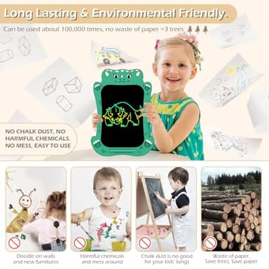 Jasonwell LCD Writing Tablet Kids - Drawing Pad Doodle Board for Kids Toddlers Drawing Toy Educational Learning Toys Christmas Birthday Gift 2 3 4 5 6 7 8 Year Old Girls Boys (Dino&Unicorn) - Image 4
