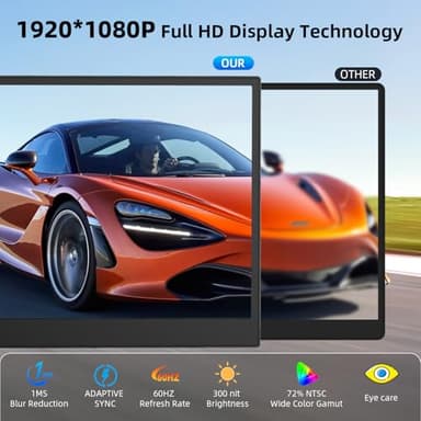 14" Dual Laptop Screen Extender with 1.3lbs - Ultra Thin Portable Monitor for Laptop Plug & Play, FHD 1080P Laptops Extended Monitor for 13"-17" Laptops, USB-C/HDMI Travel Display for Mac/Win - Image 5