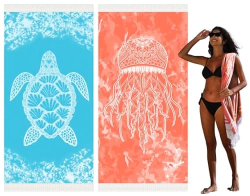 Widdonen Thin Turkish Beach Towel Lightweight Quick Dry Absorbent Cotton Bathroom Bath Pool Swim Towels Extra Large Oversized Sand Free Beach Accessories Essentials Cloud Gifts for Adult - Image 1