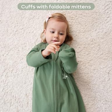 Yoofoss Baby Sleep Sack 0-6 Months Long Sleeve Wearable Blanket Baby 100% Organic Cotton 2-Way Zipper 0.5 Tog Newborn Sleeping Sack, Lightweight(Small) - Image 3