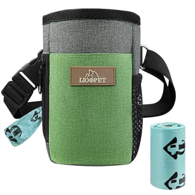 LIOOPET Dog Treat Pouch Training Behavior Aid, Dog Treat Training Bag for Dog Walks Outdoor Activities Travel, Built-in Poop Bag Dispenser 3 Ways to Wear - Image 1