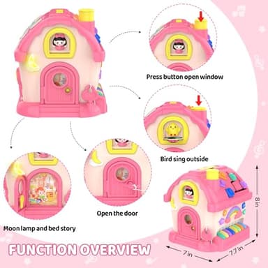 Fidecexv Montessori Toys for 1 Year Old Girl Gifts, 12-in-1 Musical House Toddler Learning Toys for 1-2, 1st First Birthday Gifts for Girls and Boys Baby 6-12 12-18 6-24 Months - Image 2