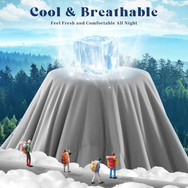 FineMay Cooling Comforter Queen Size, Double-Sided Cooling Blanket for Hot Sleepers & Night Sweats, Arc-Chill Q-Max > 0.4 Breathable Ice Blanket, Lightweight Cold Comforter (80''x90'', Light Grey) - Image 4