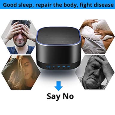 Magicteam White Noise Machine with 20 Non Looping Natural Soothing Sounds Memory Function 32 Levels of Volume Powered by AC or USB and Sleep Sound Timer Therapy for Baby Kids Adults Black - Image 4