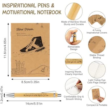 20 Sets Thank you Gift Motivational Pens Employee Appreciation Gifts Inspirational Personalised Bamboo Ballpoint Pens with Inspirational Cards Christmas Gift for Colleagues Teacher Volunteer Bulk Gift - Image 5